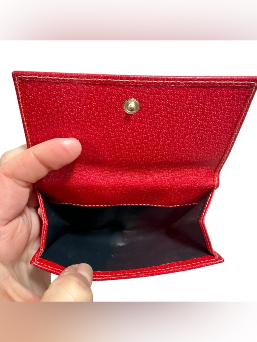 Gucci GG Monogram Navy Canvas & Red Leather Boot Charm Compact Bifold Wallet - Picture 10 of 16